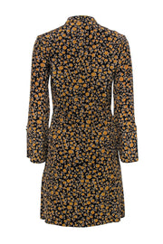 Current Boutique-Derek Lam - Black & Gold Abstract Floral Print Dress Sz 4