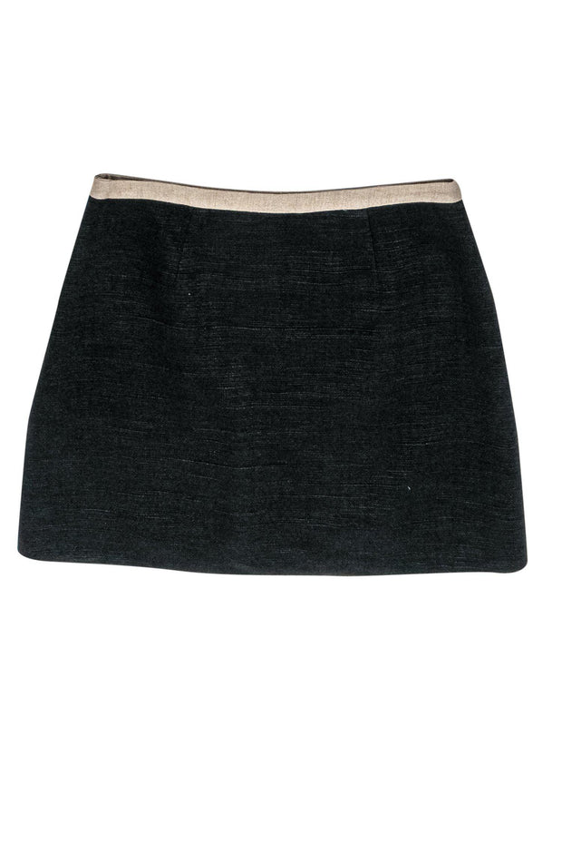 Current Boutique-Derek Lam - Black & Tan Cotton Blend Miniskirt Sz 4