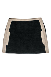 Current Boutique-Derek Lam - Black & Tan Cotton Blend Miniskirt Sz 4