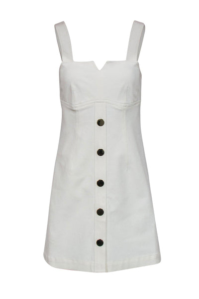 Current Boutique-Derek Lam - White Denim Bodycon Button-Front Dress Sz 2