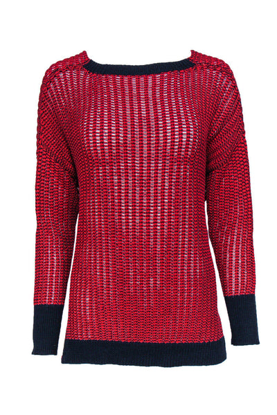 Current Boutique-Derek Lam for Intermix - Red Knit Cotton Sweater w/ Wrap Back Sz S