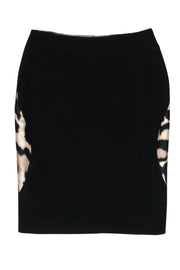 Current Boutique-Diane von Furstenberg - Beige & Black Tiger Patterned Pencil Skirt Sz 0