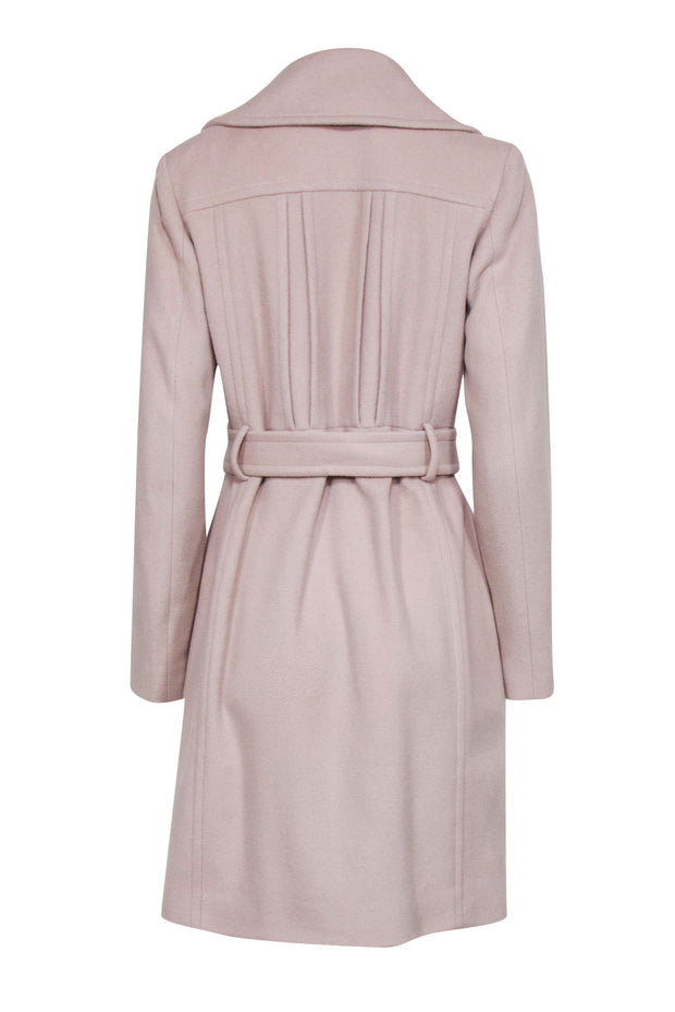 Current Boutique-Diane von Furstenberg - Beige Longline Belted Wool Blend Coat Sz 6