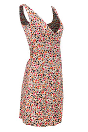 Current Boutique-Diane von Furstenberg - Beige Wrap Dress w/ Floral Print Sz 2