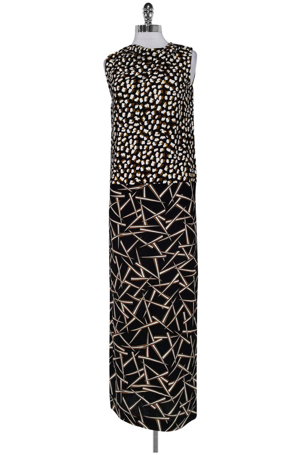 Current Boutique-Diane von Furstenberg - Black, Brown & White Dress Sz S