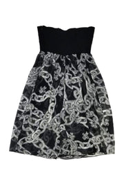 Current Boutique-Diane von Furstenberg - Black Chain Print Dress Sz 6
