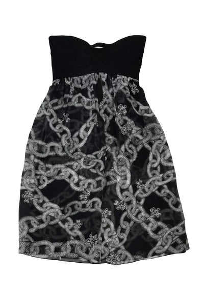 Current Boutique-Diane von Furstenberg - Black Chain Print Dress Sz 6
