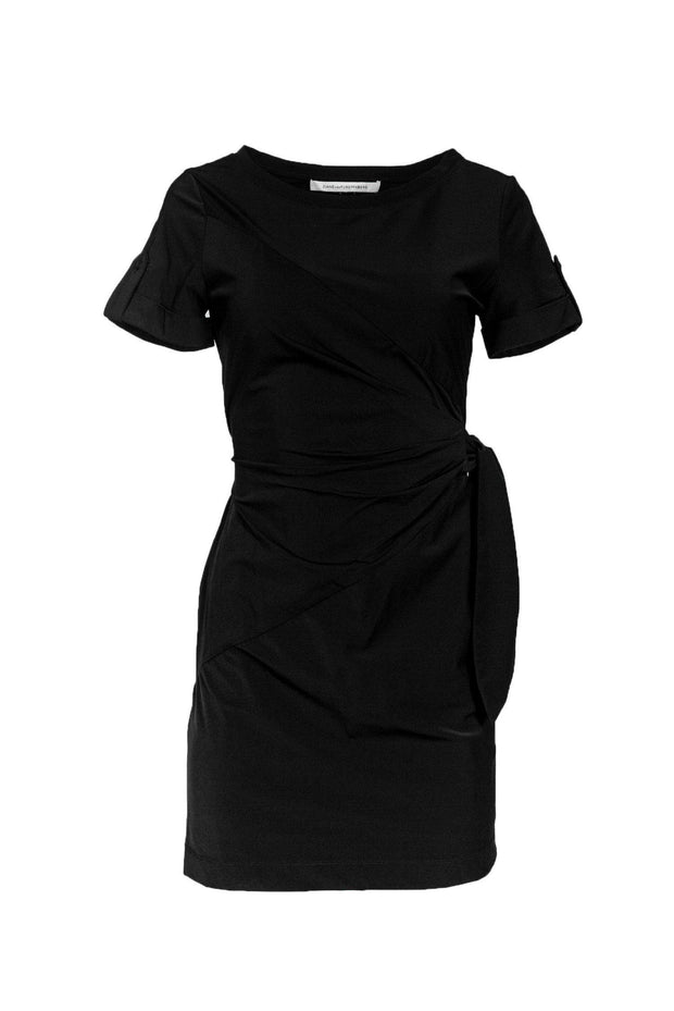 Current Boutique-Diane von Furstenberg - Black Dress w/ Pleat Details Sz M