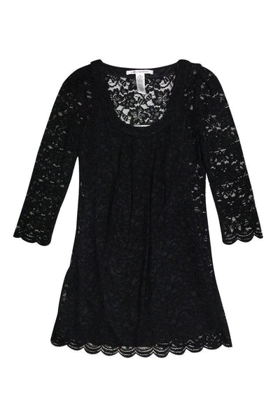 Current Boutique-Diane von Furstenberg - Black Lace Dress Sz 2