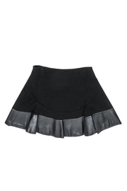 Current Boutique-Diane von Furstenberg - Black Leather Paneled Miniskirt Sz 2