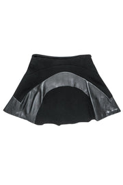 Current Boutique-Diane von Furstenberg - Black Leather Paneled Miniskirt Sz 2