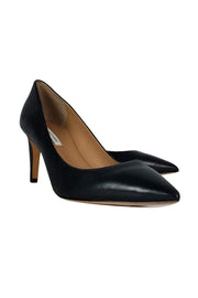 Current Boutique-Diane von Furstenberg - Black Leather Pointed Heels Sz 9.5