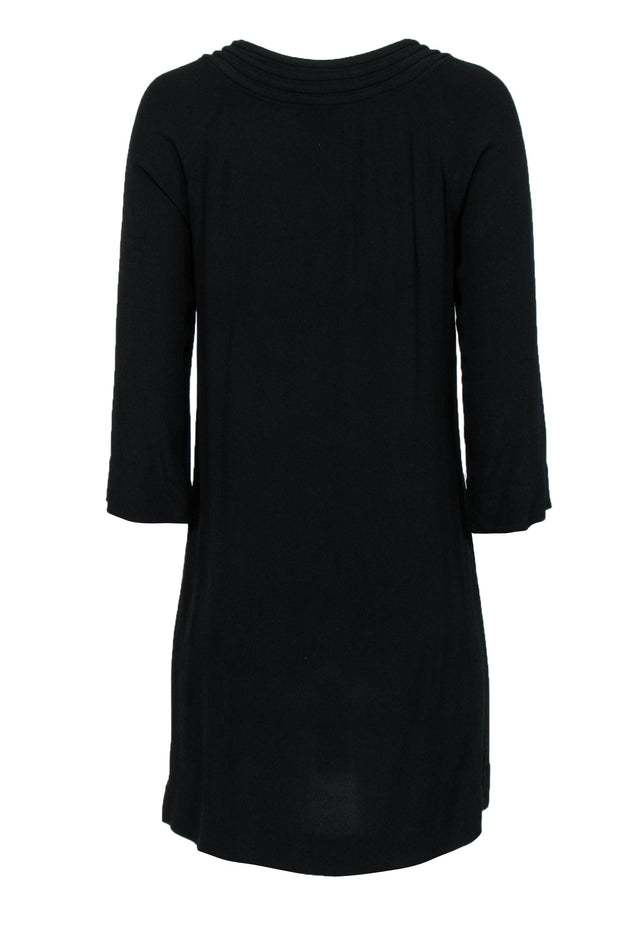Current Boutique-Diane von Furstenberg - Black Long Sleeve "Parlian" Shift Dress w/ Tassels Sz 2