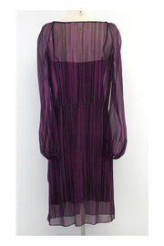 Current Boutique-Diane von Furstenberg - Black & Magenta Print Silk Dress Sz 2