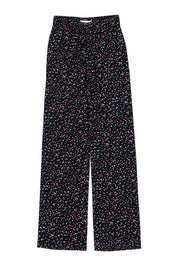 Current Boutique-Diane von Furstenberg - Black & Multicolored Polka Dot Wide Leg Pants Sz M