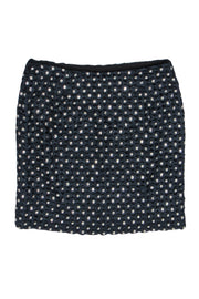Current Boutique-Diane von Furstenberg - Black & Navy Crochet Rhinestone Miniskirt Sz 0