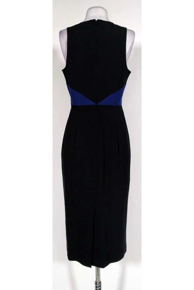 Current Boutique-Diane von Furstenberg - Black & Navy Wool Sheath Dress Sz 10