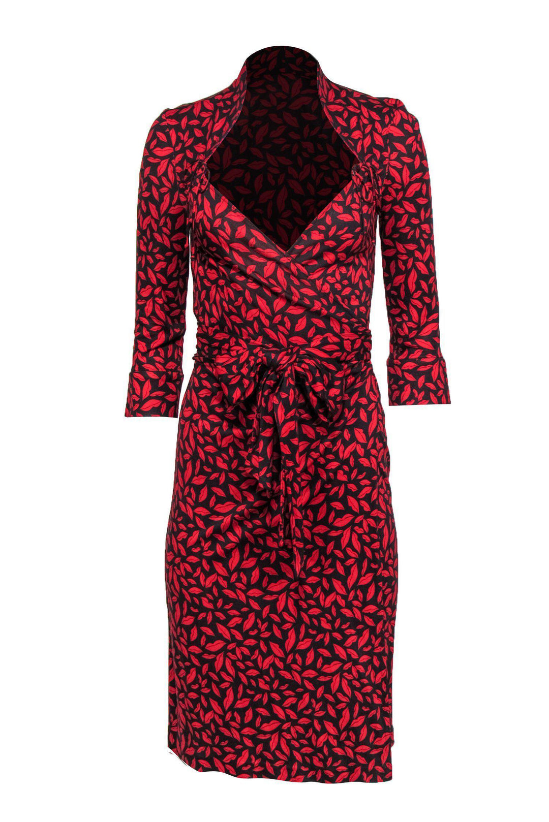 Diane Von Furstenberg Red Chevron print 2024 Silk wrap dress