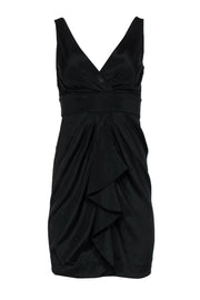 Current Boutique-Diane von Furstenberg - Black Ruffle Front Sheath Dress Sz 4