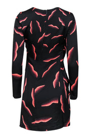 Current Boutique-Diane von Furstenberg - Black Silk “Lip Wave” Print Dress Sz 4