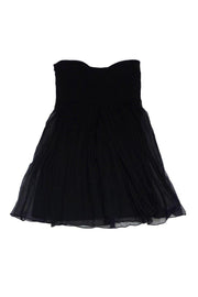 Current Boutique-Diane von Furstenberg - Black Silk Strapless Dress Sz 2