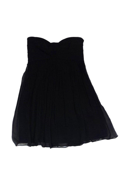 Current Boutique-Diane von Furstenberg - Black Silk Strapless Dress Sz 2