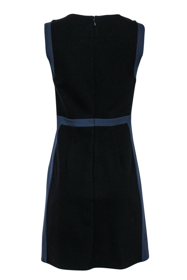 Current Boutique-Diane von Furstenberg - Black Sleeveless Sheath Dress w/ Navy Trim Sz 8