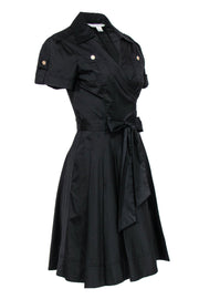 Current Boutique-Diane von Furstenberg - Black Utility-Style Fit & Flare Wrap Dress Sz 8