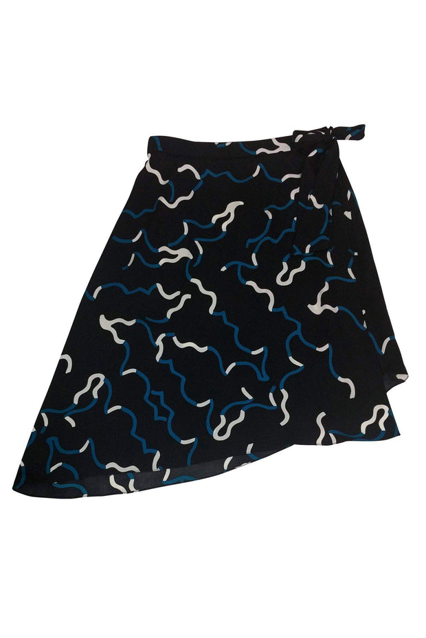 Current Boutique-Diane von Furstenberg - Black, White & Blue Skirt Sz 10