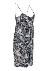 Current Boutique-Diane von Furstenberg - Black & White Brushstroke Print Mini Dress Sz L