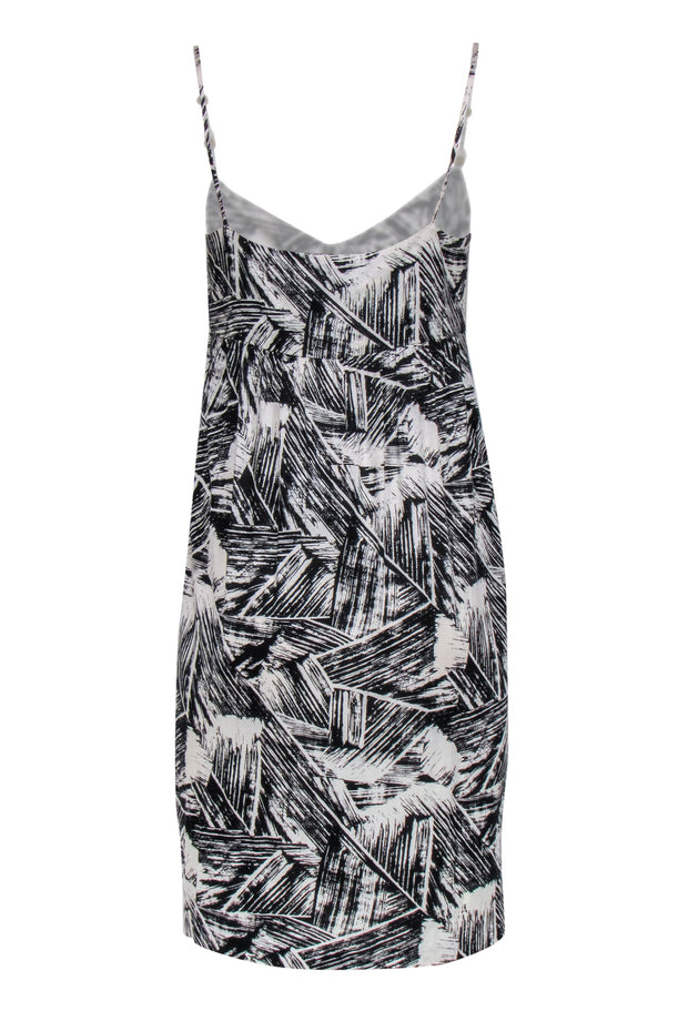 Current Boutique-Diane von Furstenberg - Black & White Brushstroke Print Mini Dress Sz L
