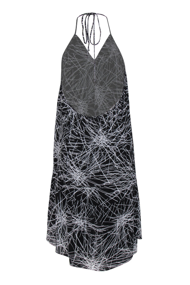 Current Boutique-Diane von Furstenberg - Black & White Halter Tiered Mini Dress Sz 4