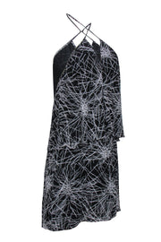 Current Boutique-Diane von Furstenberg - Black & White Halter Tiered Mini Dress Sz P