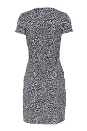 Current Boutique-Diane von Furstenberg - Black & White Leopard Print Short Sleeve Wrap Dress Sz 0