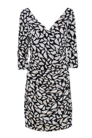 Current Boutique-Diane von Furstenberg - Black & White Printed Silk Midi Dress Sz 14