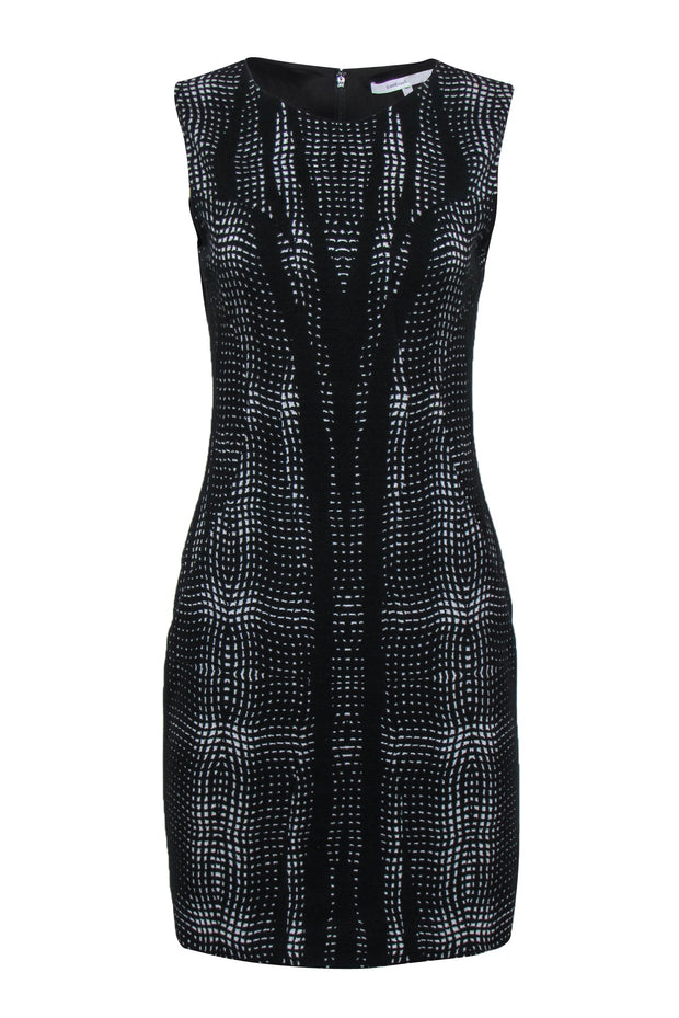 Current Boutique-Diane von Furstenberg - Black & White Sleeveless Textured Dress Sz 6