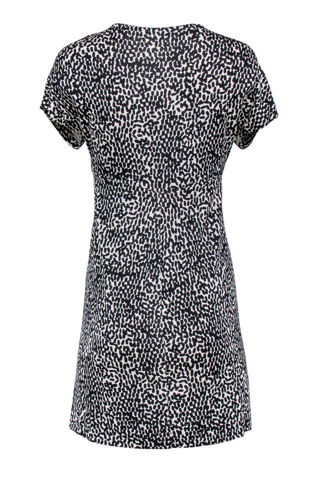 Current Boutique-Diane von Furstenberg - Black & White w/ Black Prints Mini Dress Sz 4