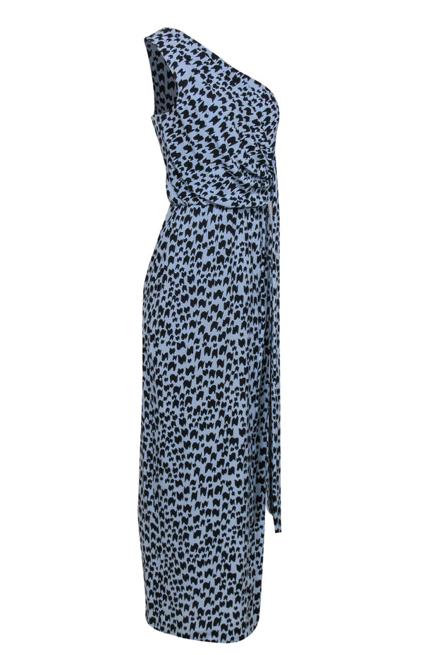 Current Boutique-Diane von Furstenberg - Blue & Black Print Maxi Silk Dress Sz 2