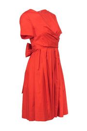 Current Boutique-Diane von Furstenberg - Bright Orange Wrap Midi Dress Sz XXS