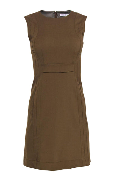 Current Boutique-Diane von Furstenberg - Brown Princess Seamed Sheath Dress Sz 2