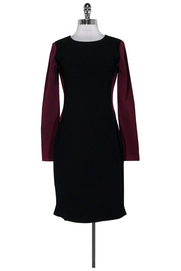 Current Boutique-Diane von Furstenberg - Burgundy & Black Dress Sz 4