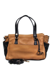 Current Boutique-Diane von Furstenberg - Camel & Black Leather Satchel Bag