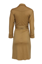 Current Boutique-Diane von Furstenberg - Camel Long Sleeve Wrap Dress Sz 6