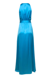 Current Boutique-Diane von Furstenberg - Caribbean Blue "Pacific" Satin Wrap Gown Sz 10