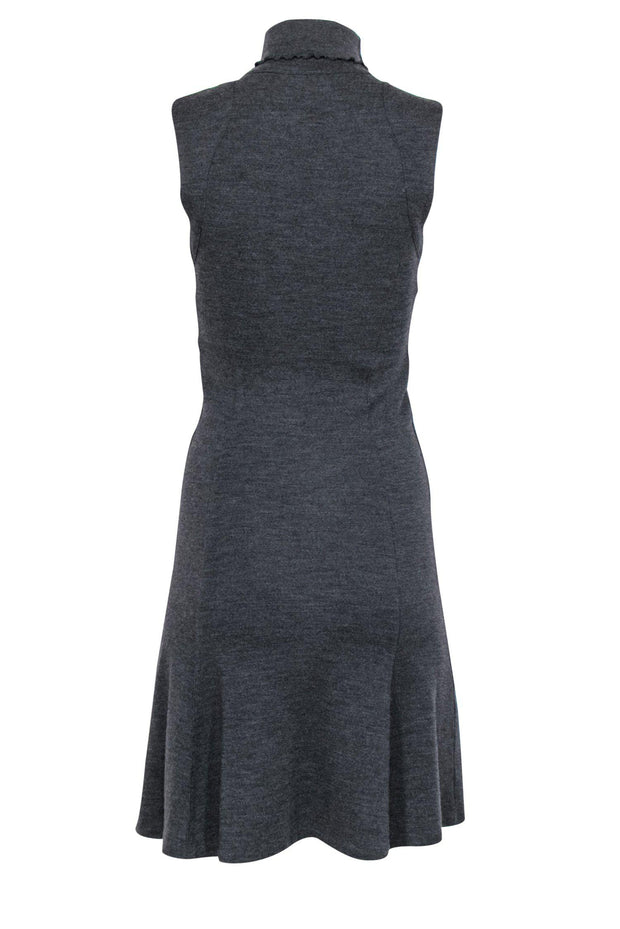 Current Boutique-Diane von Furstenberg - Charcoal Sleeveless Turtleneck Midi Dress Sz 2