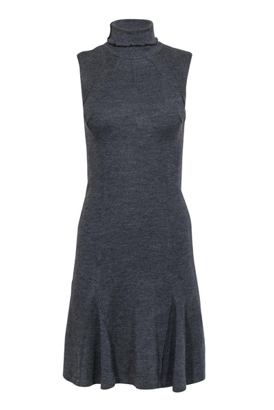 Current Boutique-Diane von Furstenberg - Charcoal Sleeveless Turtleneck Midi Dress Sz 2