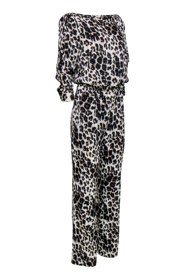 Current Boutique-Diane von Furstenberg - Cheetah Print Long Sleeve Jumpsuit Sz 10