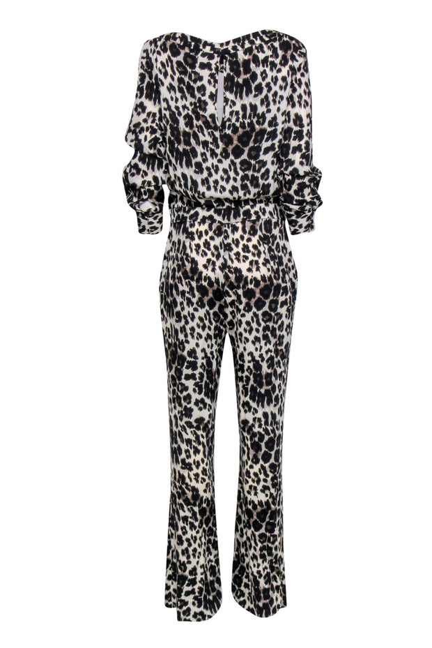 Current Boutique-Diane von Furstenberg - Cheetah Print Long Sleeve Jumpsuit Sz 10