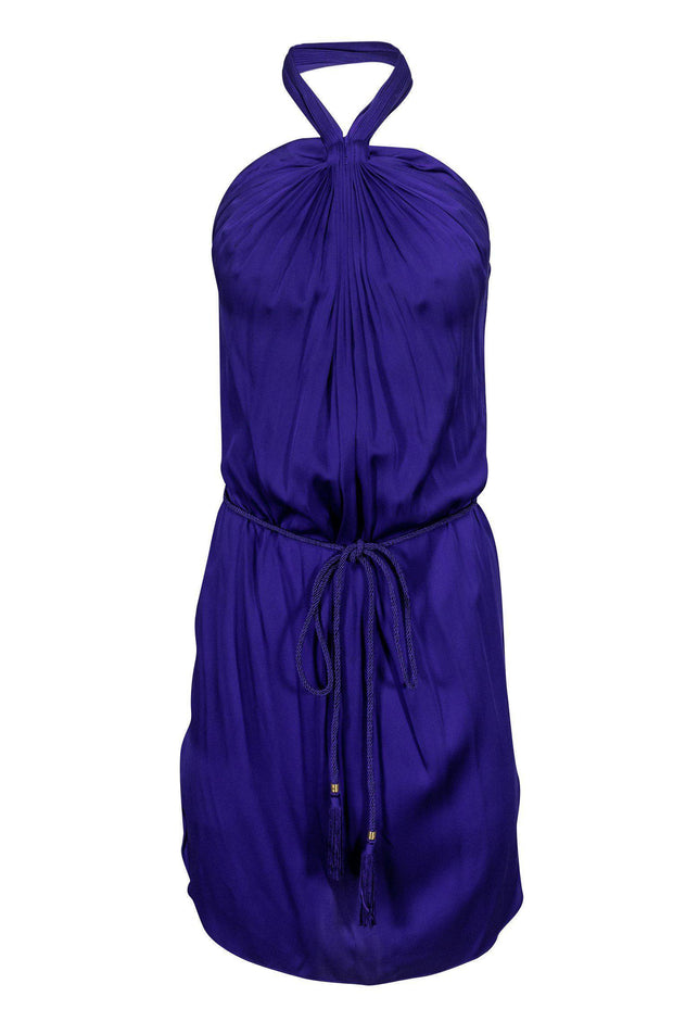 Current Boutique-Diane von Furstenberg - Cobalt Blue Silk Halter Dress Sz 6