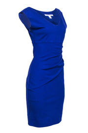 Current Boutique-Diane von Furstenberg - Cobalt Fitted Sheath Dress w/ Gathered Waistline Sz 6